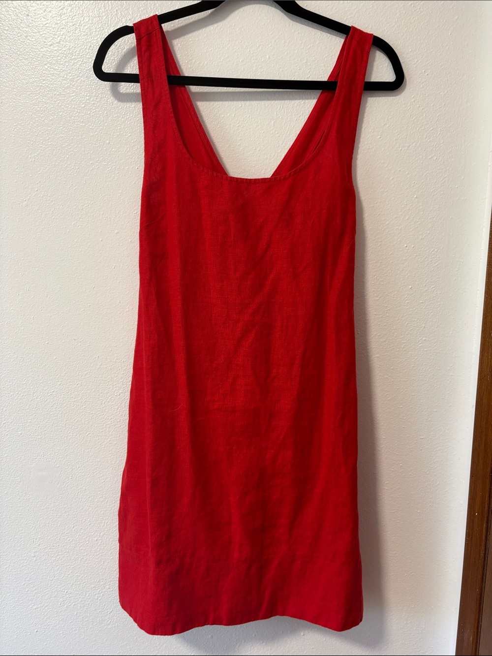 Red Sleeveless Shift Dress - Women